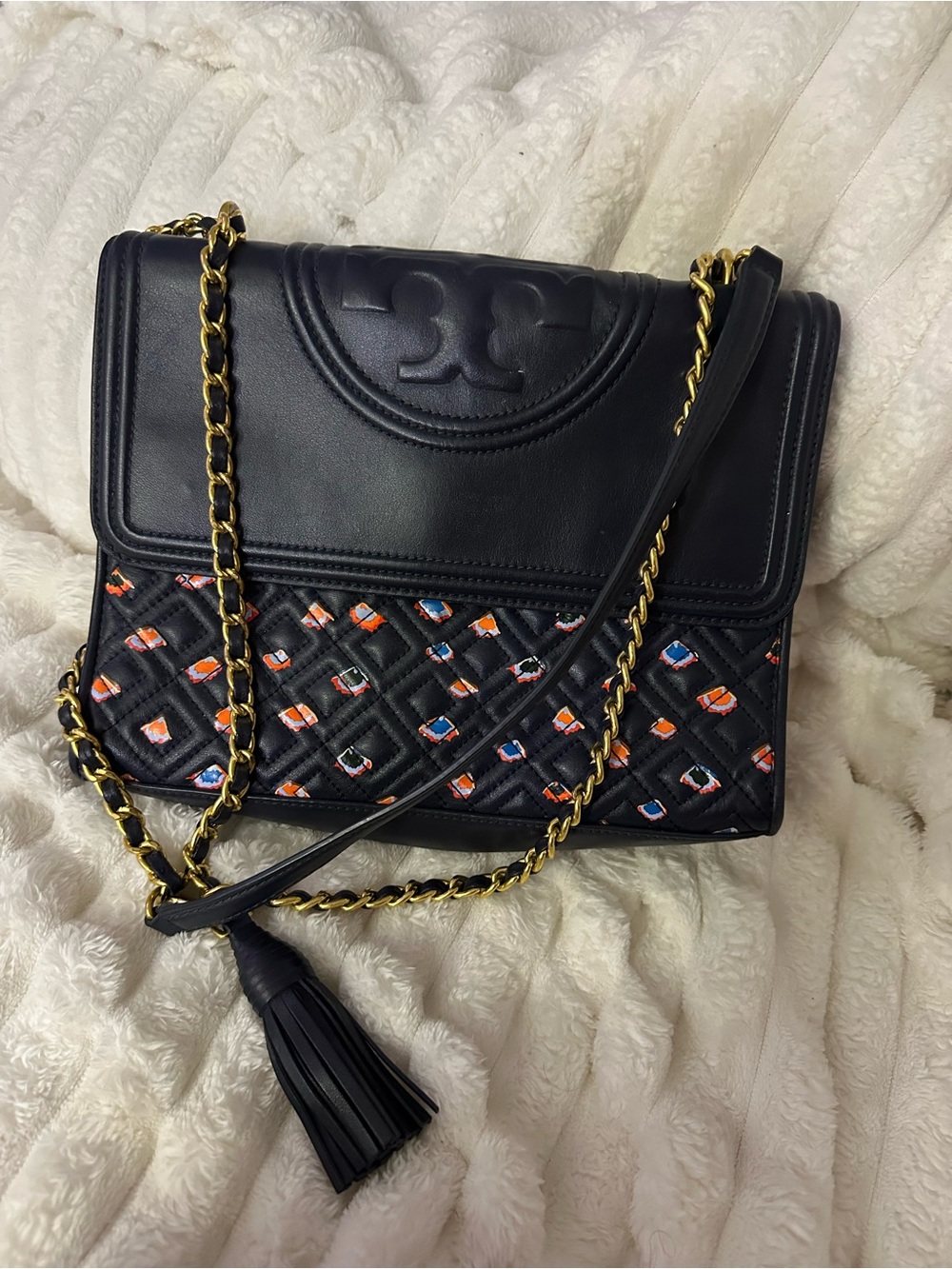 Tory Burch Quilted Crossbody Bag with Tassel